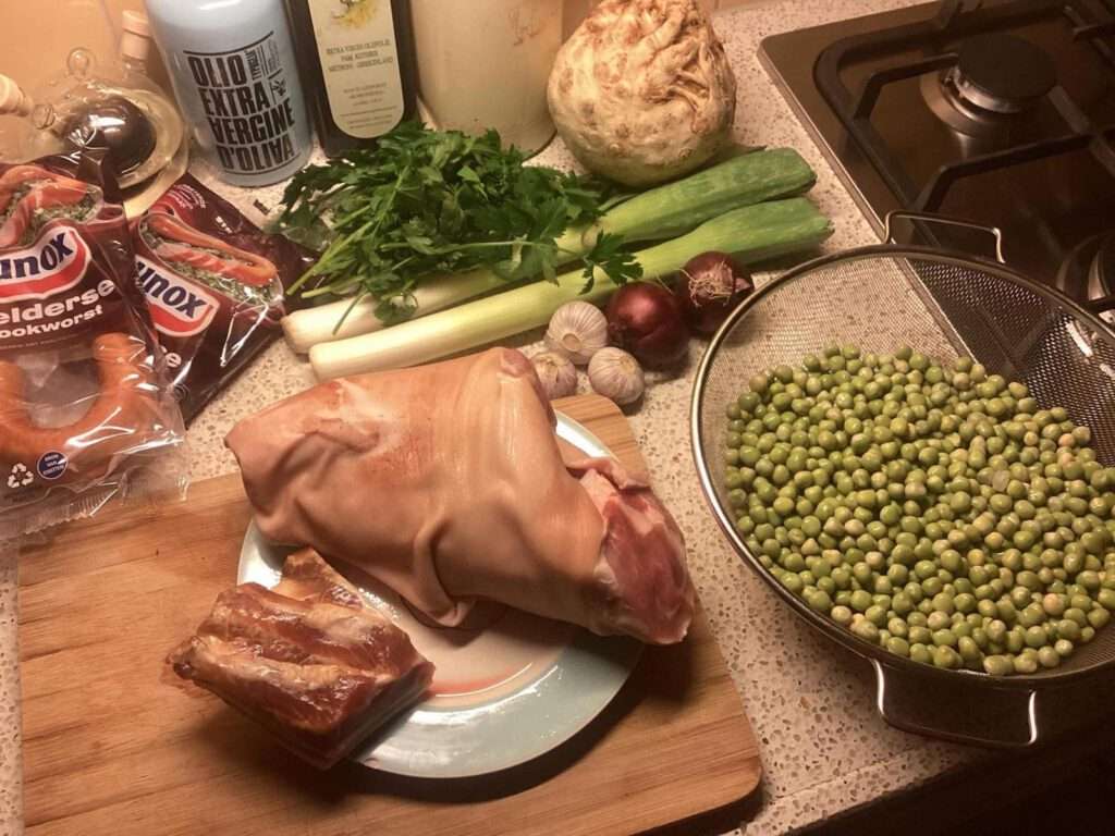 Ingrediënten voor Echte erwtensoep of snert