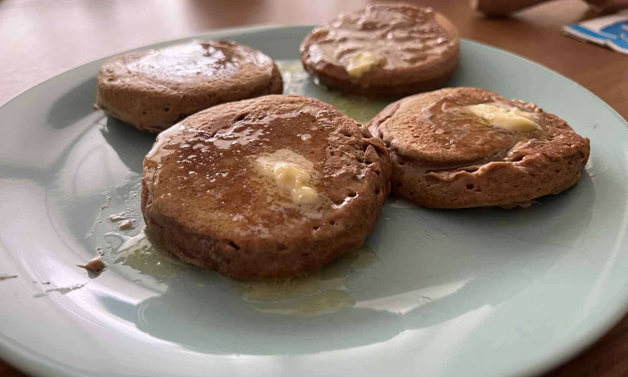 Pannenkoekjes van de spelt/kaneel mix van Professor Pannenkoek